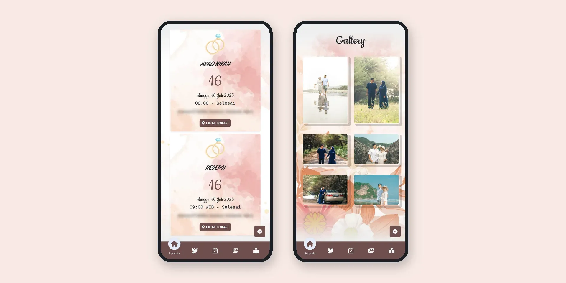 Tampilan website Undangan Digital Ajeng & Amri (2 dari 2)