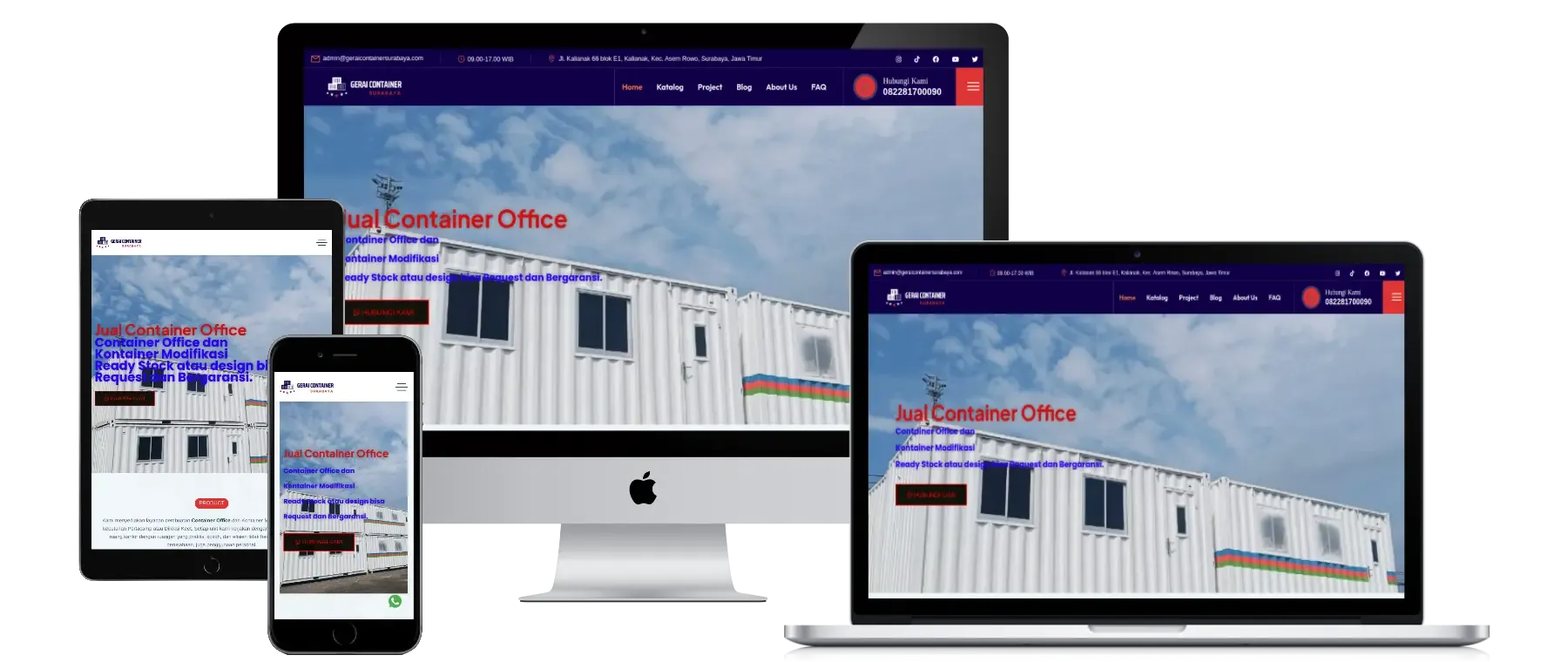 Tampilan website Gerai Container (1 dari 5)
