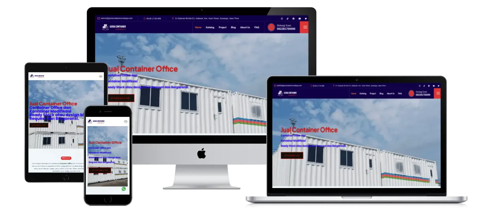 Tampilan website Gerai Container (1 dari 5)