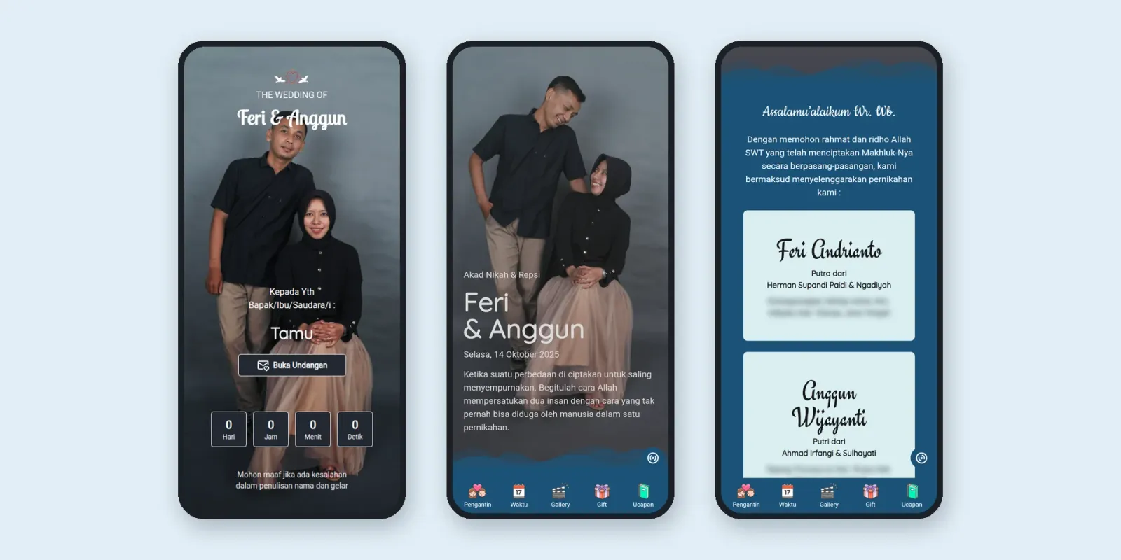 Tampilan website Undangan Digital Feri & Anggun (1 dari 2)