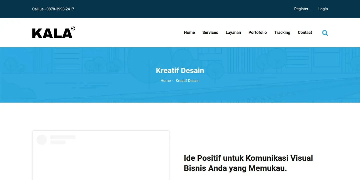 Tampilan website Website Kala Creative (3 dari 3)