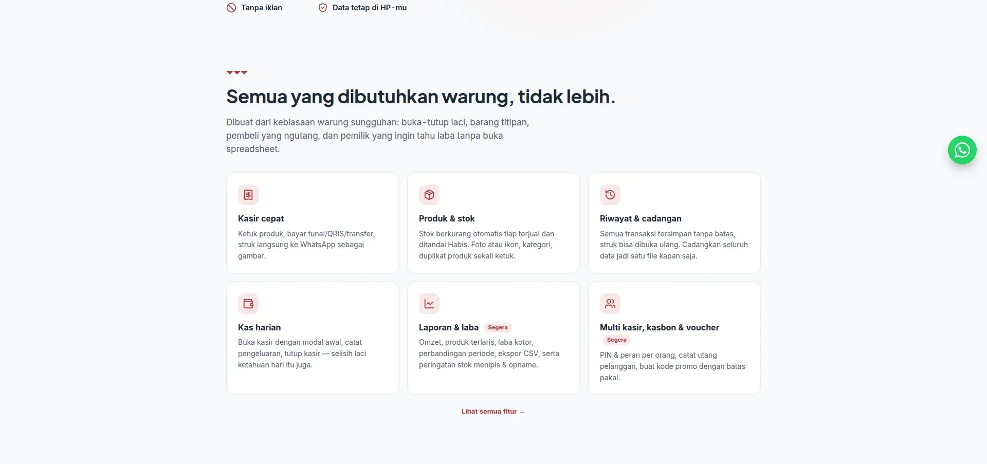 Tampilan website Mimon POS (3 dari 5)