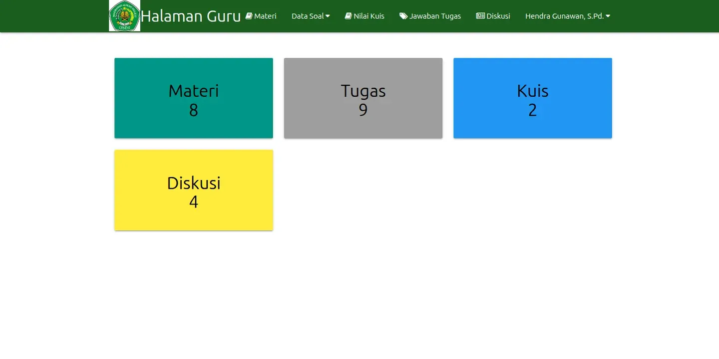 Tampilan website E-learning MAN 1 Klaten (2 dari 3)