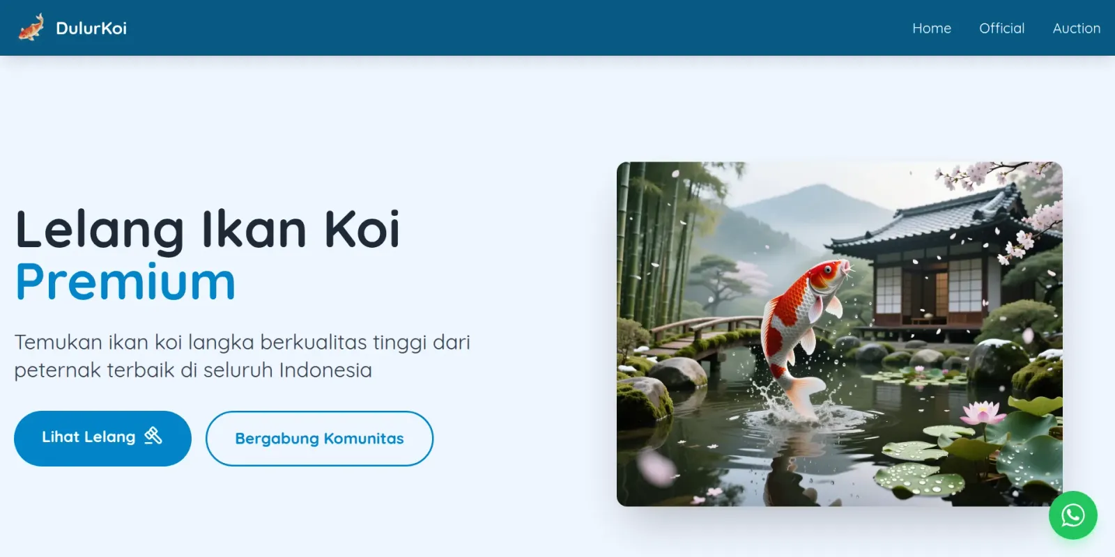Tampilan website DulurKoi (1 dari 3)
