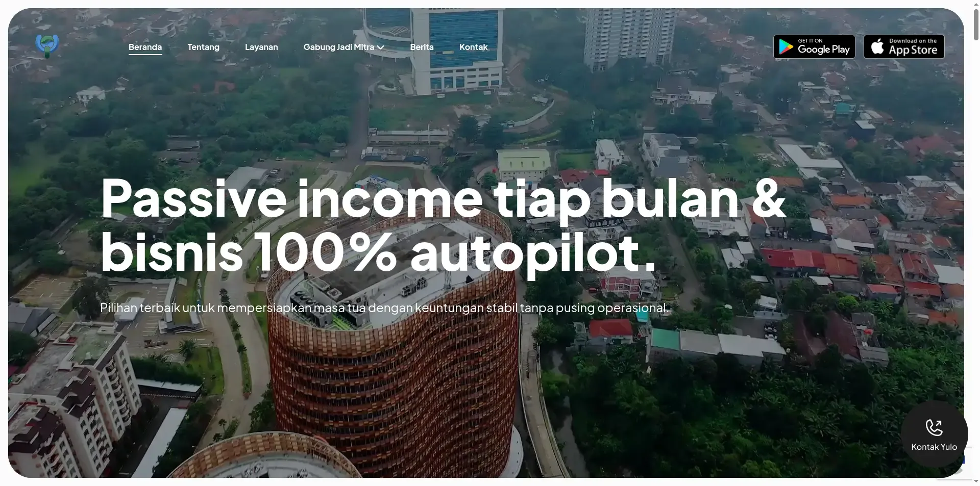 Tampilan website Yulo (1 dari 4)