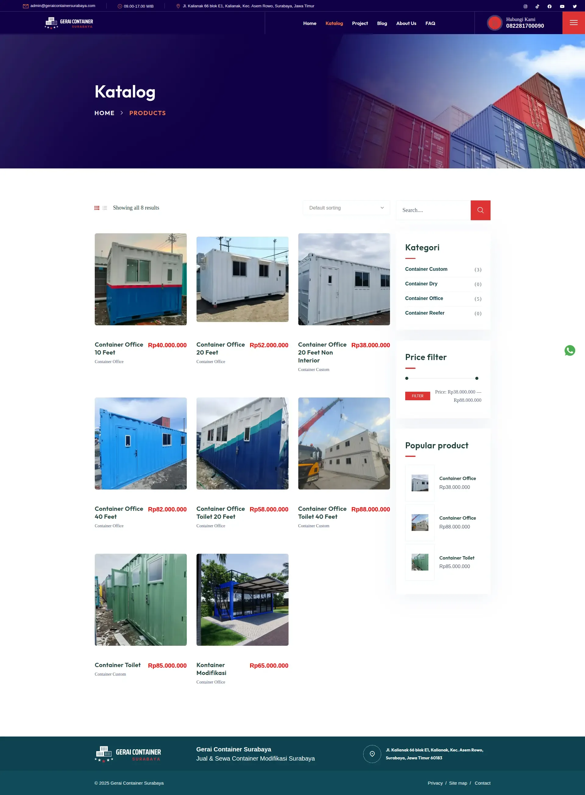 Tampilan Gerai Container