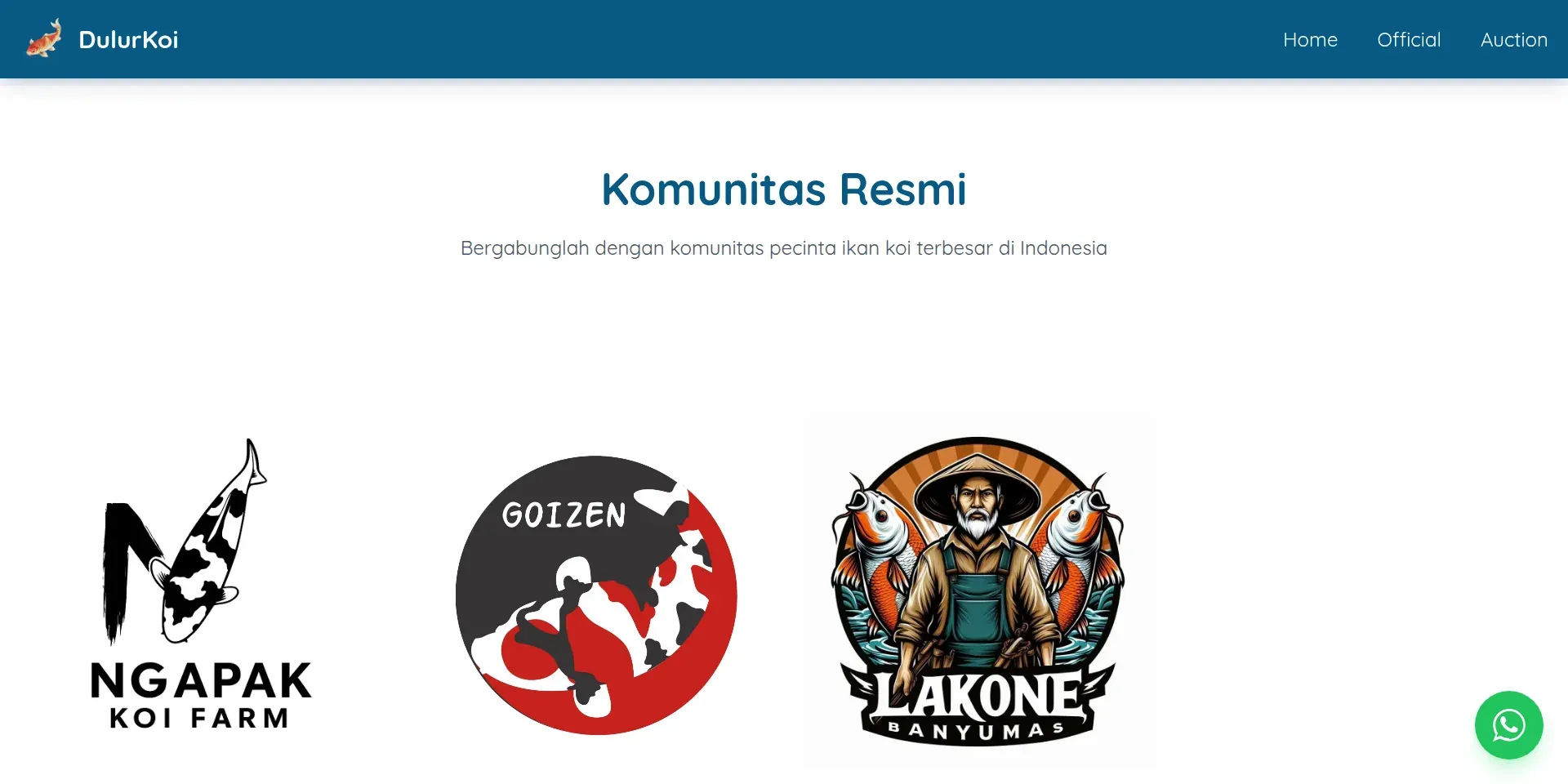 Tampilan website DulurKoi (3 dari 3)