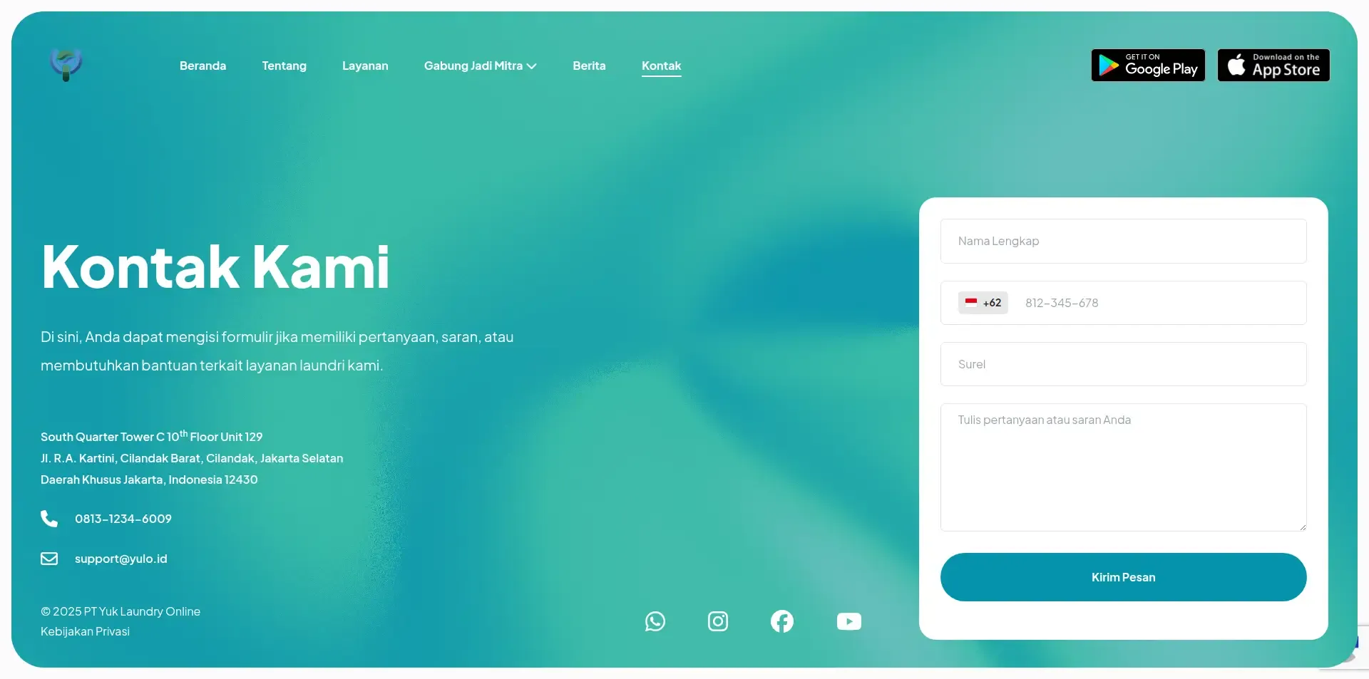 Tampilan website Yulo (3 dari 4)