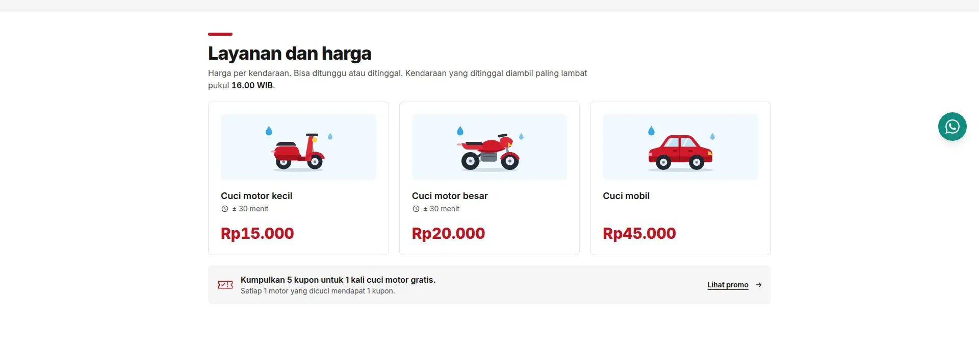 Tampilan website Bagas Wash (3 dari 6)