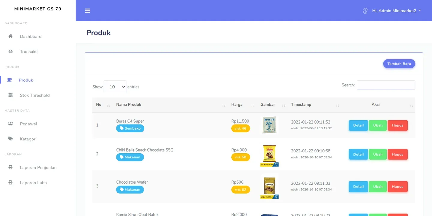 Tampilan website Aplikasi Kasir Minimarket GS79 (4 dari 4)
