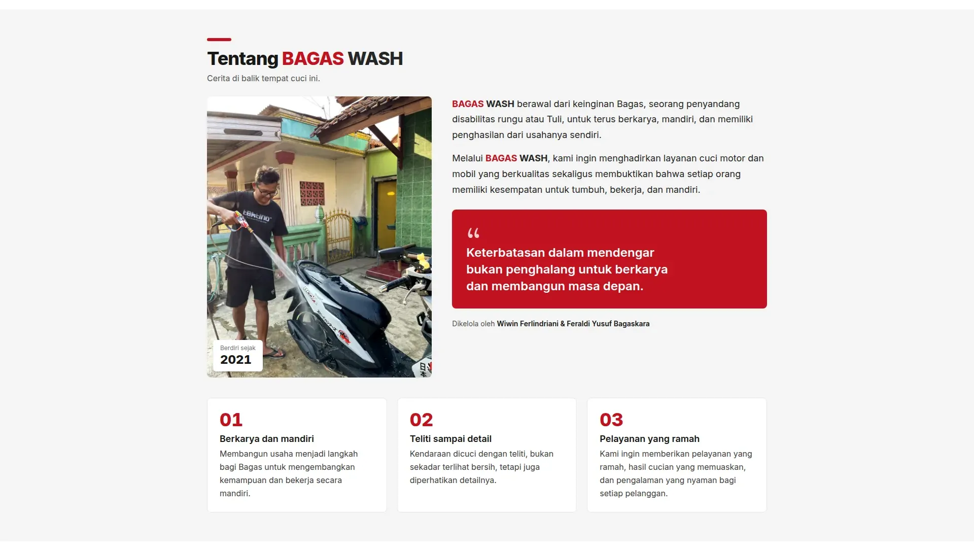 Tampilan website Bagas Wash (5 dari 6)